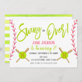 ソフトボールパーティの招待状 招待状 (正面/裏面)