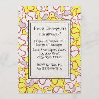 ソフトボールパーティの招待状 招待状