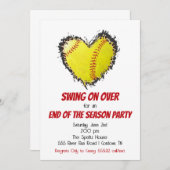 ソフトボールパーティーの招待状 招待状 (正面/裏面)