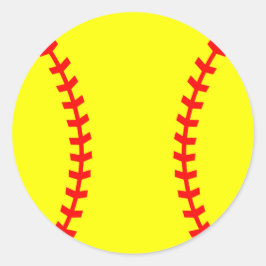 ソフトボールパーティーステッカー、誕生日ステッカー ラウンドシール