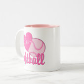 ソフトボールピンクが大好き ツートーンマグカップ (正面左)