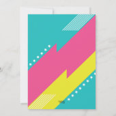 ソフトボールピンクティール（緑がかった色）黄色の誕生日パーティー、任意の年齢 招待状 (裏面)