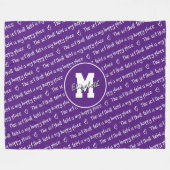 ソフトボールフィールドハッピープレイスパープルホワイトANYカラー フリースブランケット (正面(横))