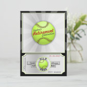 ソフトボールフィールドパス退職パーティの招待状 招待状 (スタンド正面)