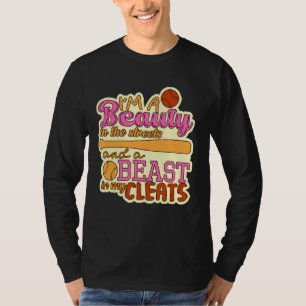 ソフトボールプリント美しいイン通りビーズインマイクラス Tシャツ