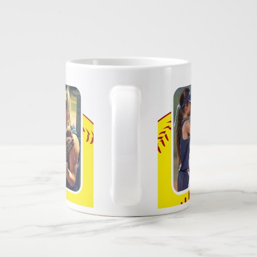 ソフトボールプレイヤー名番号チーム2枚 ジャンボコーヒーマグカップ (裏面)