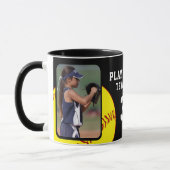 ソフトボールプレイヤー名番号チーム2枚 マグカップ (左)