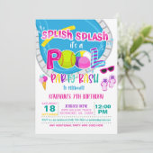 ソフトボールプールパーティー誕生日招待状 – ガール 招待状 (スタンド正面)