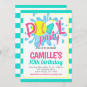 ソフトボールプールパーティー誕生日招待状 招待状 (正面/裏面)