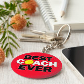 ソフトボールベストコーチ常カスタムにチームカラースポーツ キーホルダー (側面)