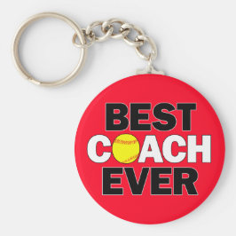 ソフトボールベストコーチ常カスタムにチームカラースポーツ キーホルダー