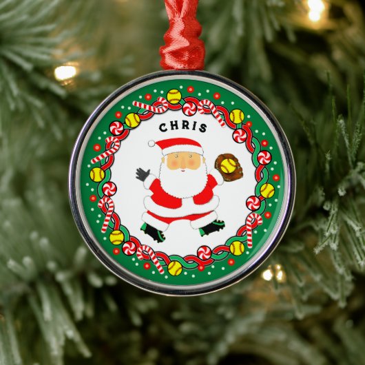 ソフトボールホリデーギフトセラミックオーナメント メタルオーナメント (ツリー)