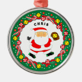 ソフトボールホリデーギフトセラミックオーナメント メタルオーナメント (正面)