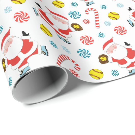ソフトボールホリデーギフトラッピング紙 ラッピングペーパー (ロールコーナー)