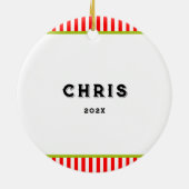 ソフトボールホリデーギフト セラミックオーナメント (裏面)