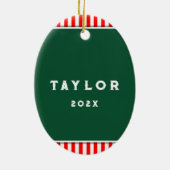 ソフトボールホリデーギフト セラミックオーナメント (裏面)