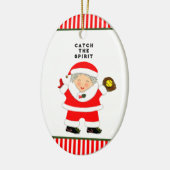 ソフトボールホリデーギフト セラミックオーナメント (左)