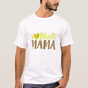 ソフトボールママかわいいチーター母の日のスポーツ Tシャツ