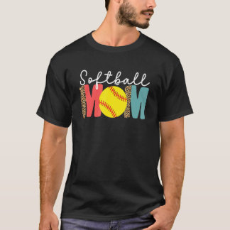 ソフトボールママヒョウ柄 レディース キャッチャー ピッチャー ダグアウト Tシャツ