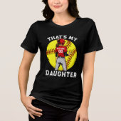 ソフトボールママ それが私の娘 名前入り トライブレンドＴシャツ (正面)