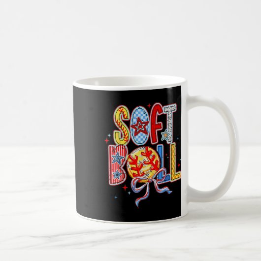 ソフトボールママ 楽しい野球ママ 母の日 コーヒーマグカップ (右)