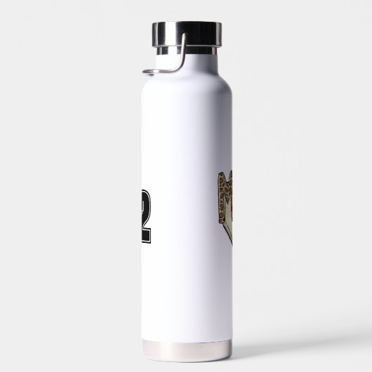 ソフトボールマムレオパードホームプレートカスタム番号 ウォーターボトル (右面)