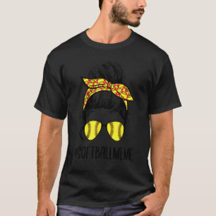 ソフトボールミームライフMessy Bunソフトボール母ダ Tシャツ