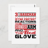 ソフトボール三塁手三塁手 ポストカード (正面/裏面)