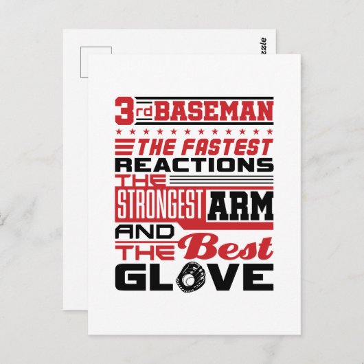 ソフトボール三塁手三塁手 ポストカード (正面/裏面)