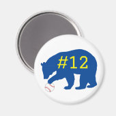 ソフトボール付きブルーベア/ボール磁石なし。 マグネット (正面/裏面)