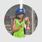 ソフトボール写真パーソナライズされた オーナメント (裏面)