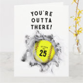 ソフトボール卒業カード カード (黄色い花)