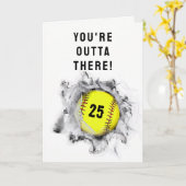 ソフトボール卒業カード カード (黄色い花)