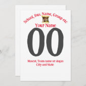 ソフトボール名番号チーム名市区町村州Tシャツ 招待状 (正面/裏面)