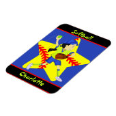 ソフトボール女子スターパーソナライズされた投手 マグネット (左側)