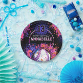 ソフトボール女子バースデーパーティー ペーパープレート (パーティー)