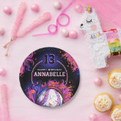 ソフトボール女子バースデーパーティー ペーパープレート (パーティー)