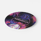 ソフトボール女子バースデーパーティー ペーパープレート (アングル)