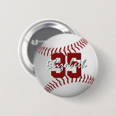 ソフトボール女子大生の名前ジャージー番号 缶バッジ (正面&裏面)