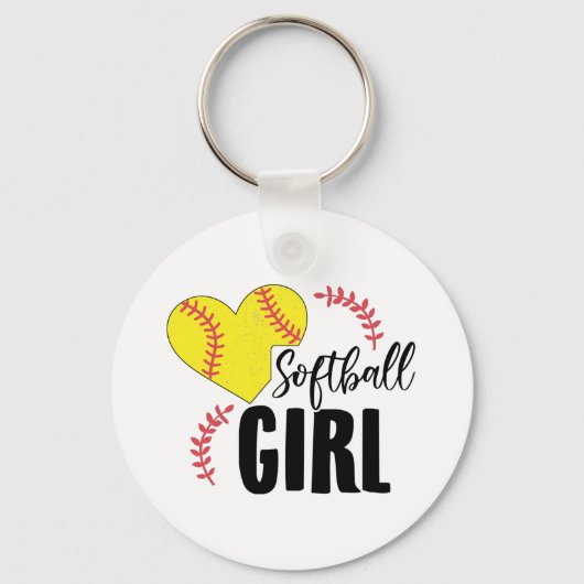 ソフトボール女子 |トレーナーチームスポーツギフトアイディア キーホルダー (正面)