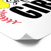 ソフトボール女子 |トレーナーチームスポーツギフトアイディア ポスター (角)