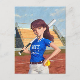 ソフトボール女子 ポストカード
