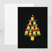 ソフトボール好きのクリスマスツリー ライト サンタ ソフトボール 招待状 (正面/裏面)