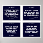 ソフトボール引用文ブルーコラージュ5-8 ポスター (正面)