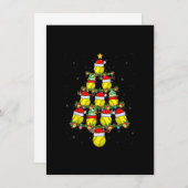 ソフトボール恋人クリスマスツリーライトサンタソフトボールChr 招待状 (正面/裏面)