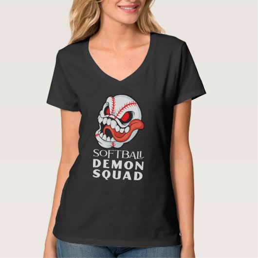 ソフトボール悪魔部隊 ソフトボール Tシャツ (正面)