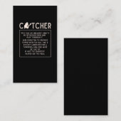 ソフトボール捕手おもしろい少女野球選手のユーモア 名刺 (正面/裏面)