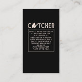 ソフトボール捕手おもしろい少女野球選手のユーモア 名刺 (正面)