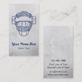 ソフトボール捕手のマスク名刺 名刺 (正面/裏面)