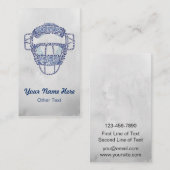 ソフトボール捕手のマスク名刺 名刺 (正面/裏面)